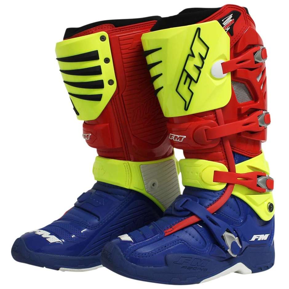 Noto Cross Enduro FM Racing TYPHOON 3 Boots Red Blue Yellow