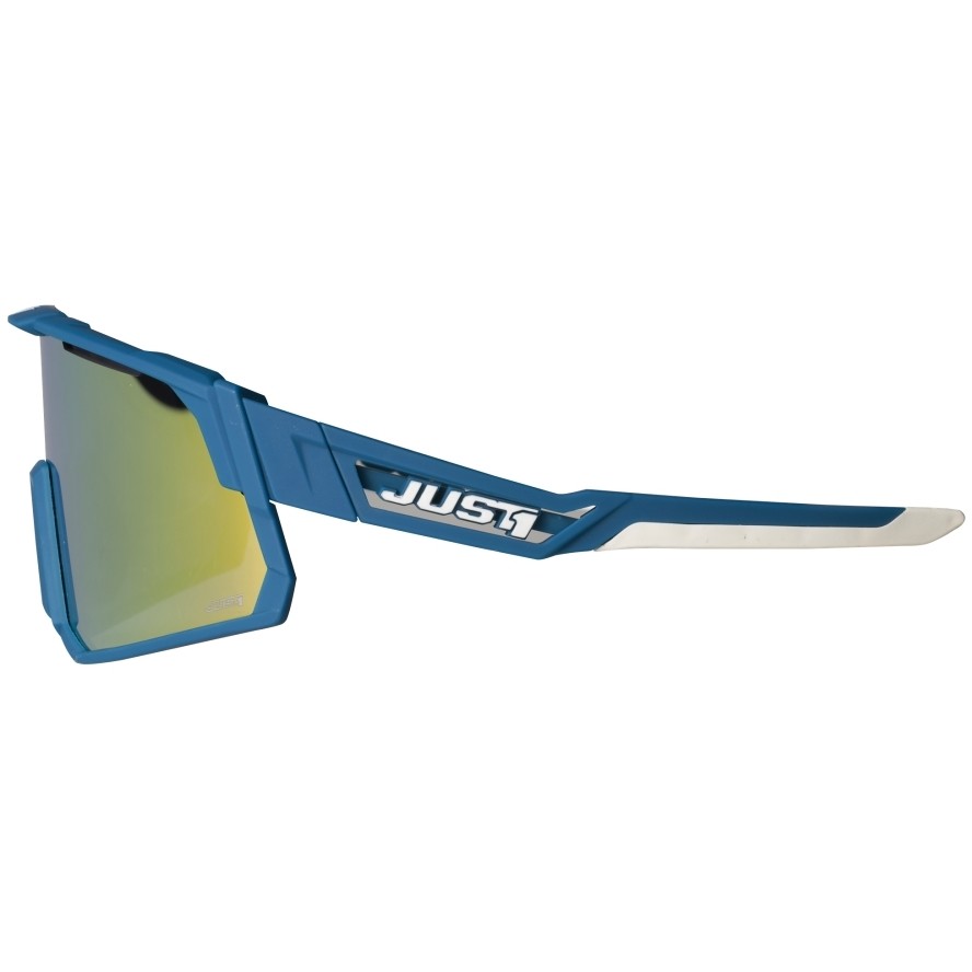 Nur 1 SNIPER Sportfahrradbrille Blau Weißgold Spiegelobjektiv