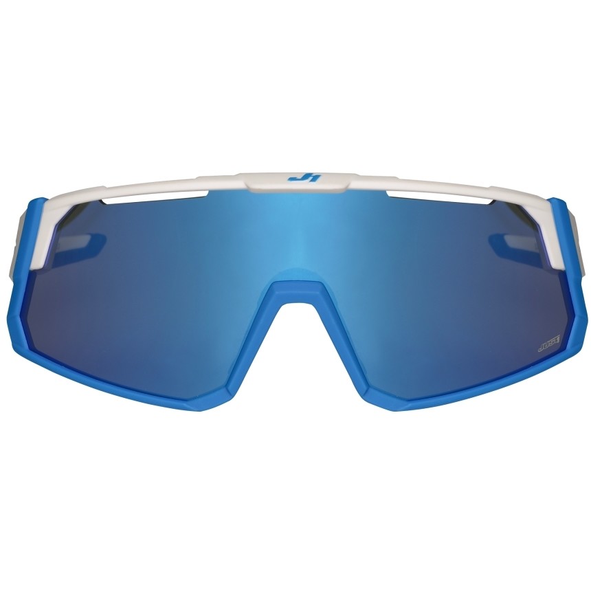 Nur 1 SNIPER Sportfahrradbrille Weiß Blau Spiegellinse Blau