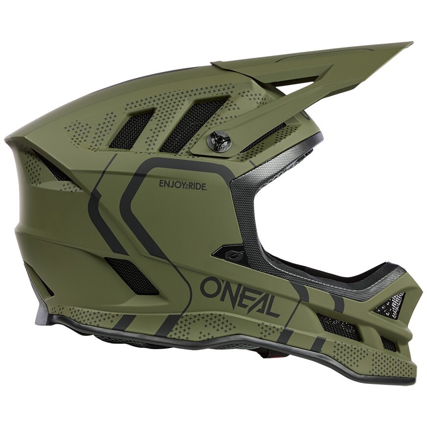 O Neal Blade Polyacrylite STRIKE Bike Helmet Olive Green Red