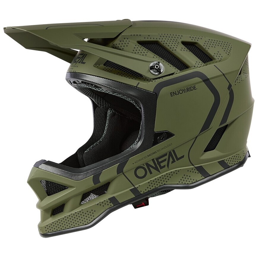 O Neal Blade Polyacrylite STRIKE Fahrradhelm Olivgrün Rot