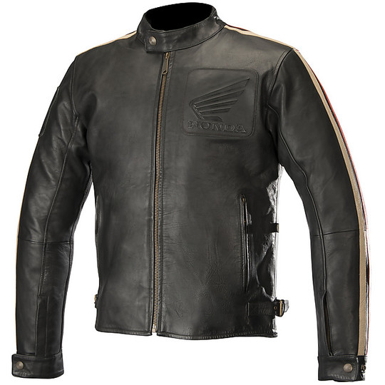 Oascar Custom Leather Motorcycle Jacket By Alpinestars CHARLIE Tech Air Compatible Black Beige Red