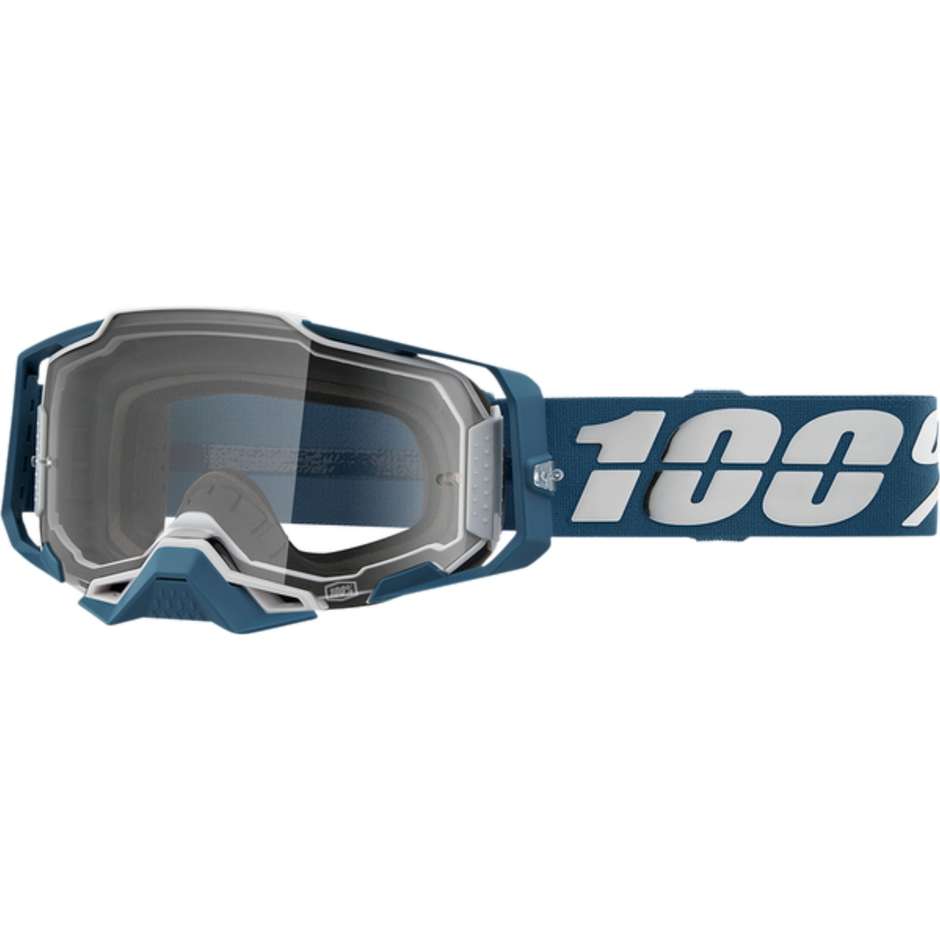 Occhiali Maschera Moto Cross Enduro 100% ARMEGA Albar Lente Chiara