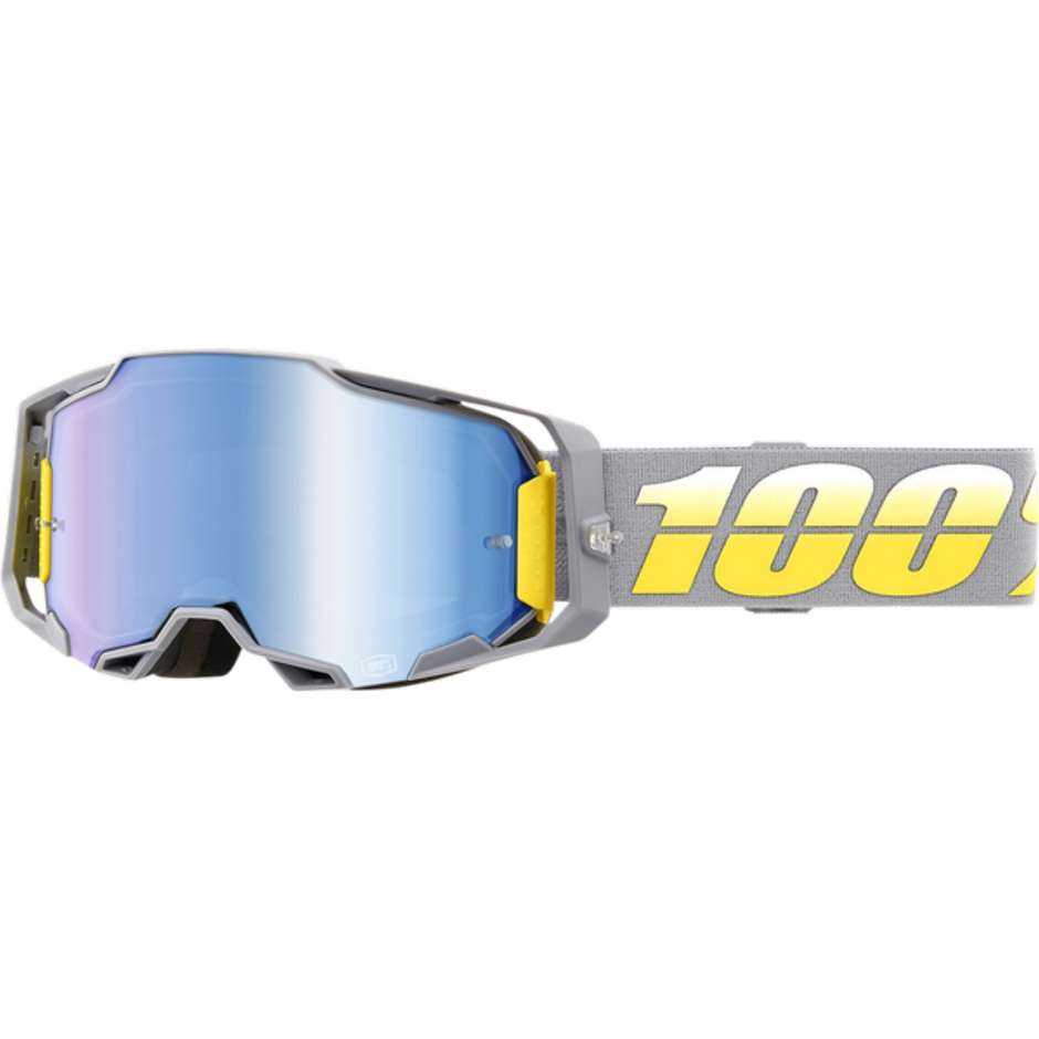 Occhiali Maschera Moto Cross Enduro 100% ARMEGA Complex Lente Blu