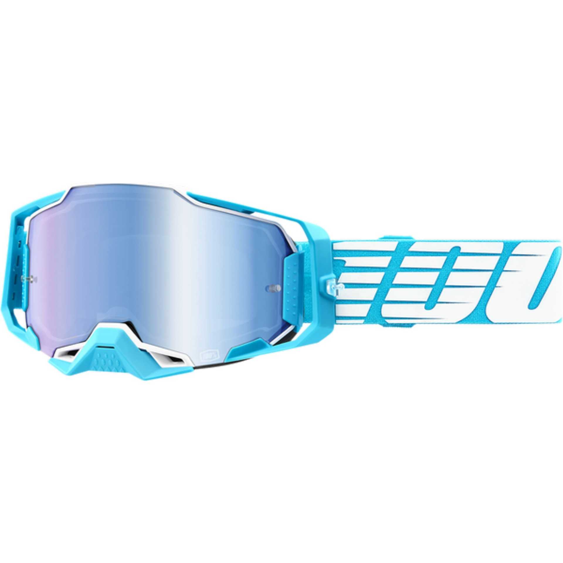 Occhiali Maschera Moto Cross Enduro 100% ARMEGA Oversize Sky Lente