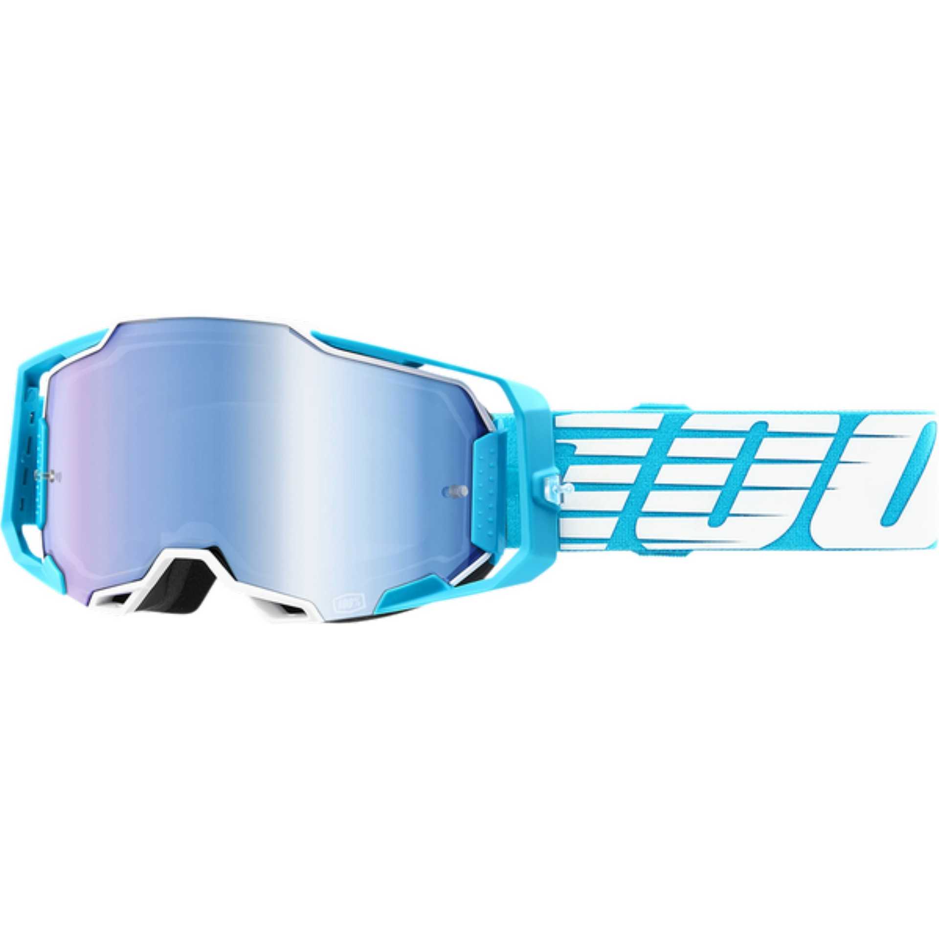 Occhiali Maschera Moto Cross Enduro 100% ARMEGA Oversize Sky Lente Blu  Vendita Online 