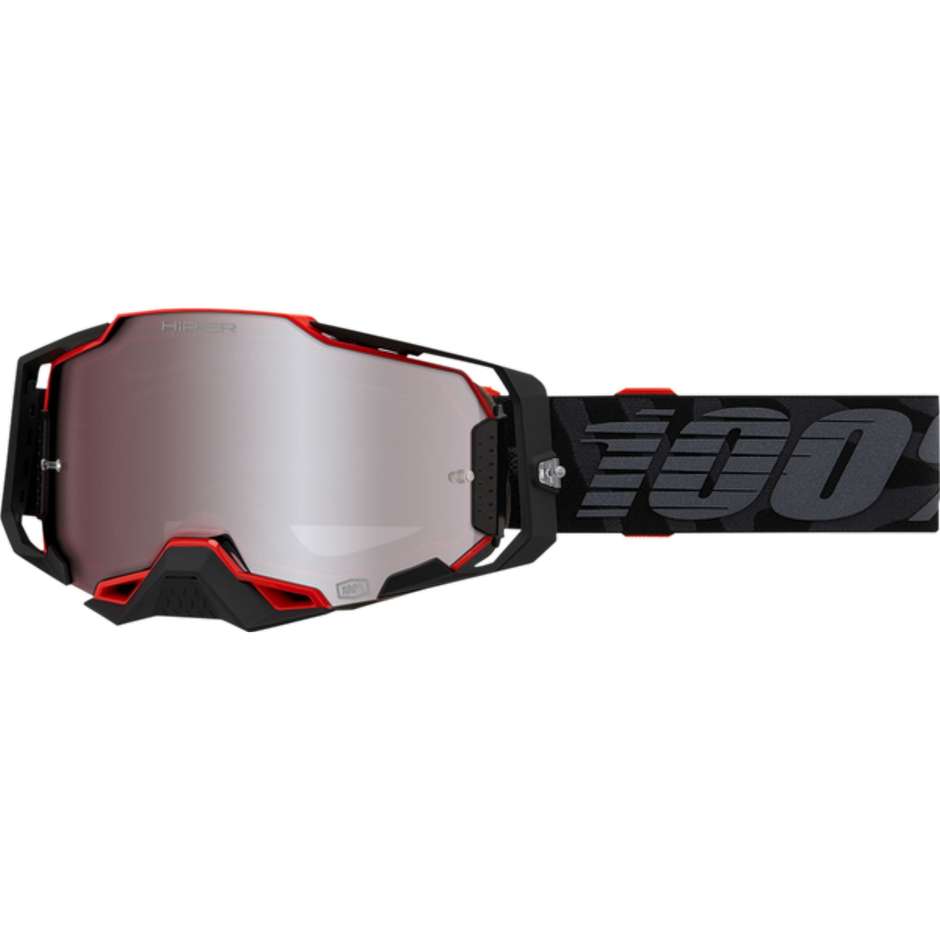 Occhiali Maschera Moto Cross Enduro 100% ARMEGA Renen/HiPER Lente Silver