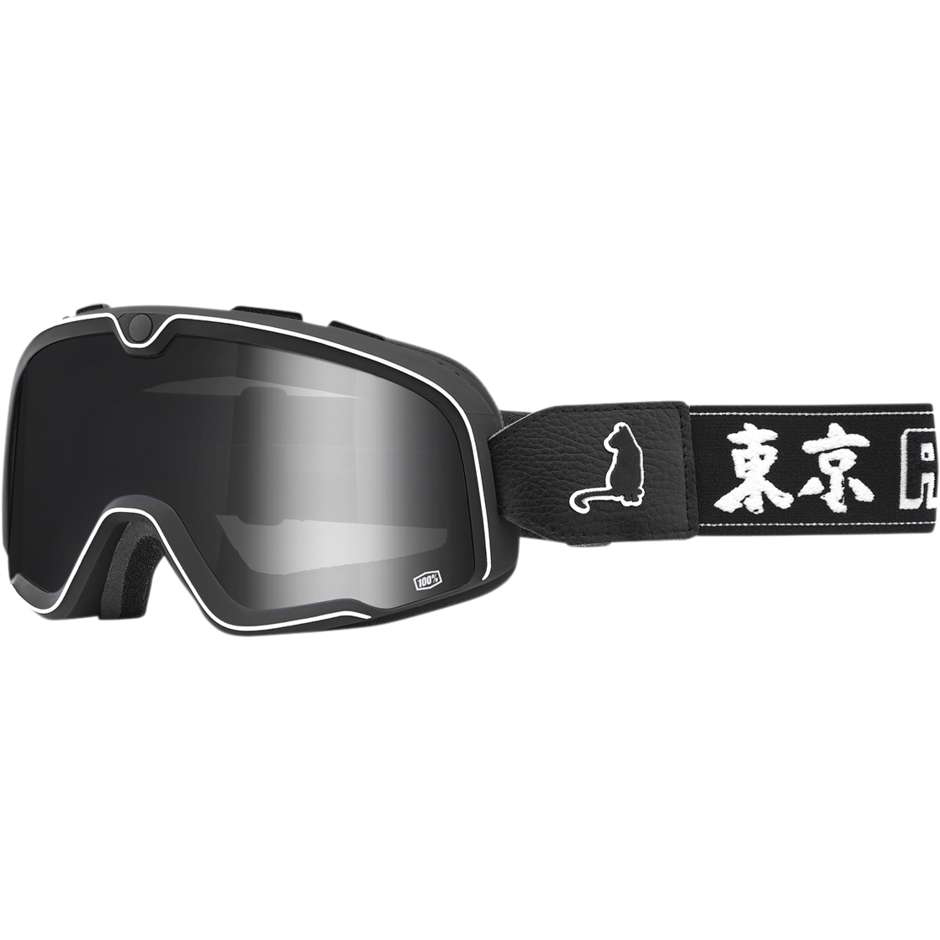 Occhiali Maschera Moto Cross Enduro 100% BARSTOW Roar Japan Slente Specchio Silver