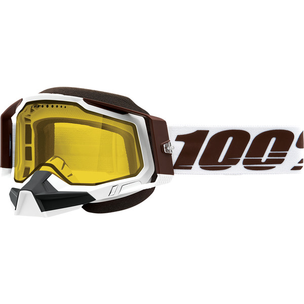 Occhiali Maschera Moto Cross Enduro 100% RACECRAFT 2 SNOWMOBILE Sbird Lente Gialla 