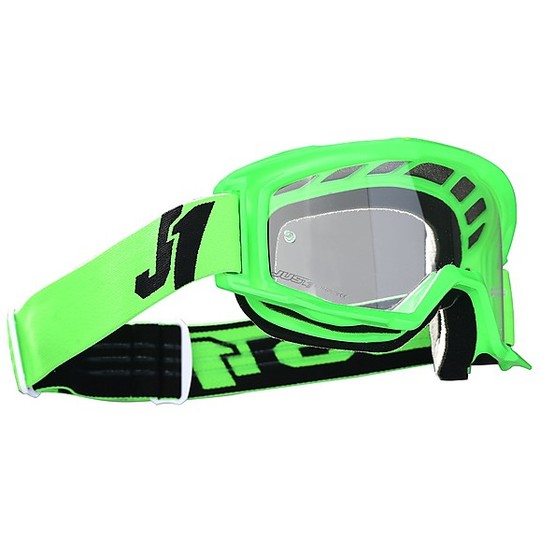Occhiali Maschera Moto Cross Enduro Just1 Vitro Fluo Green