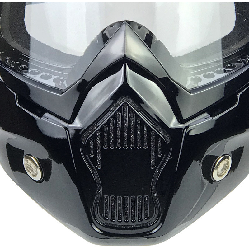Occhiali Maschera Moto Custom Cgm 740m MASK Nero Lente Trasparente