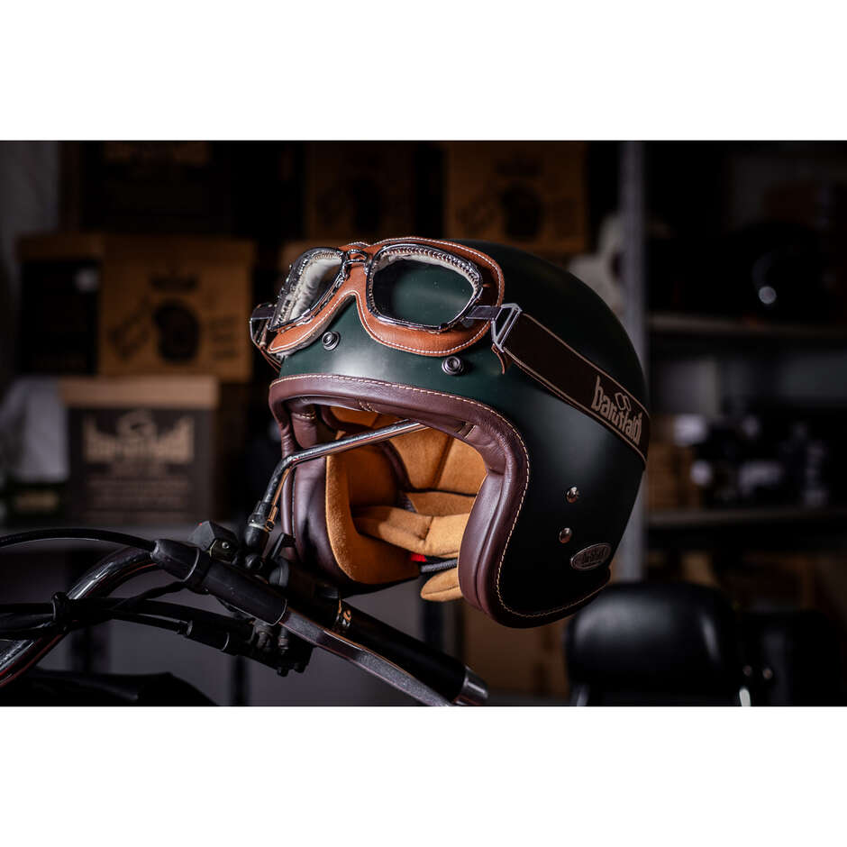Occhiali Moto Baruffaldi SUPERCOMPETITION  Custom Vintage Pelle Cuoio