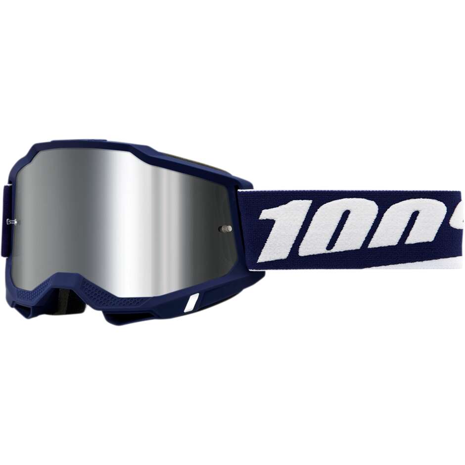 Occhiali Moto Cross Enduro 100% ACCURI 2 MIFFLIN Lente Specchio BLu
