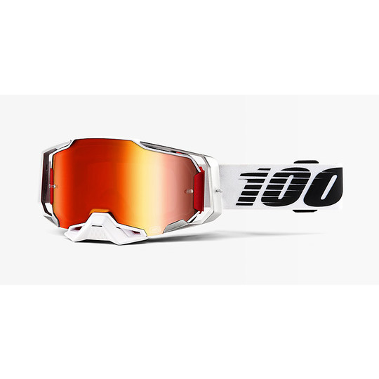 Occhiali Moto Cross Enduro 100% ARMEGA Lightsaber Lente a Specchio Rossa