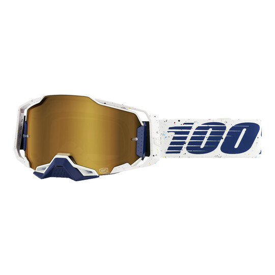 Occhiali Moto Cross Enduro 100% ARMEGA SOLIS Lente Specchio Oro