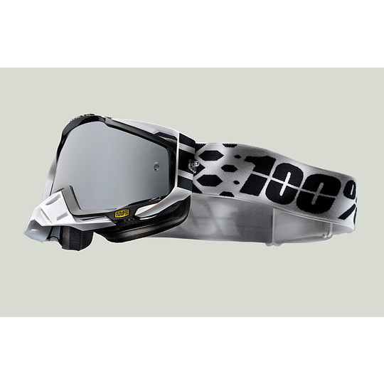 Occhiali Moto Cross Enduro 100% RACECRAFT Legacy Lente Mirror Silver Più Lente Chiara