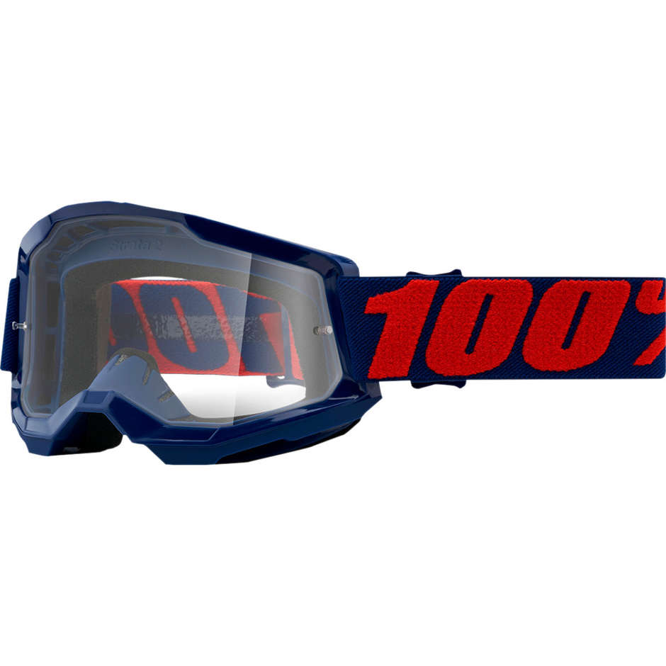 Occhiali Moto Cross Enduro 100% STRATA 2 Masego Lente Trasparente