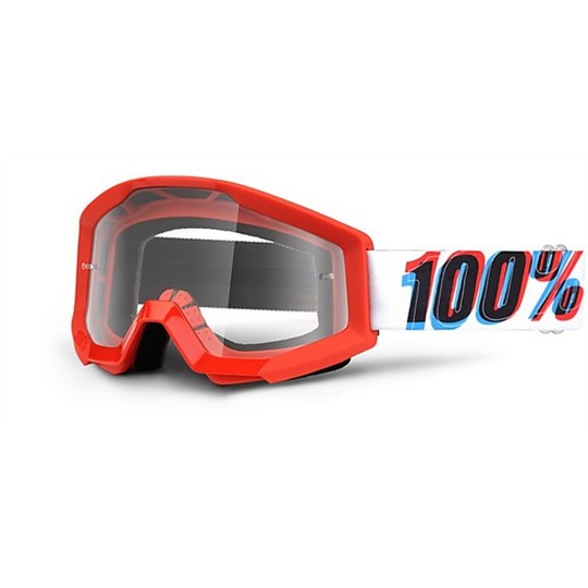  Occhiali Moto Cross Enduro 100% Strata Red 3D