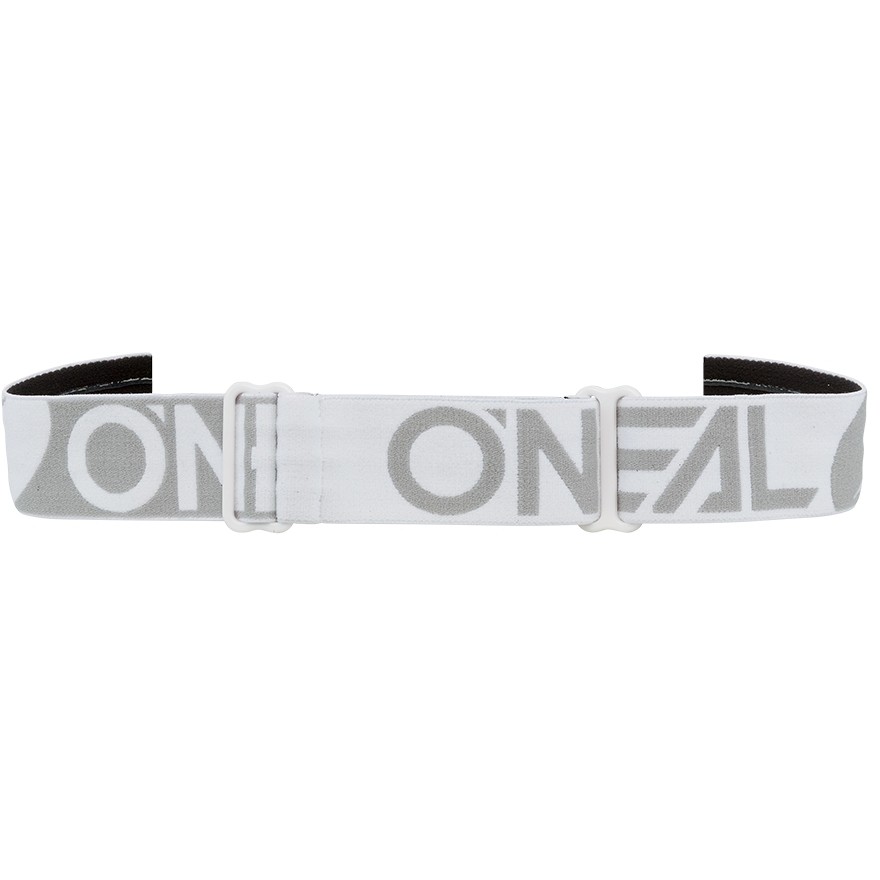 Occhiali Moto Cross Enduro Oneal B 10 Goggle Twoface Bianco Grigio   Clear