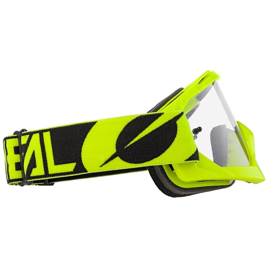 Occhiali Moto Cross Enduro Oneal B 10 Goggle Twoface Nero Giallo   Clear