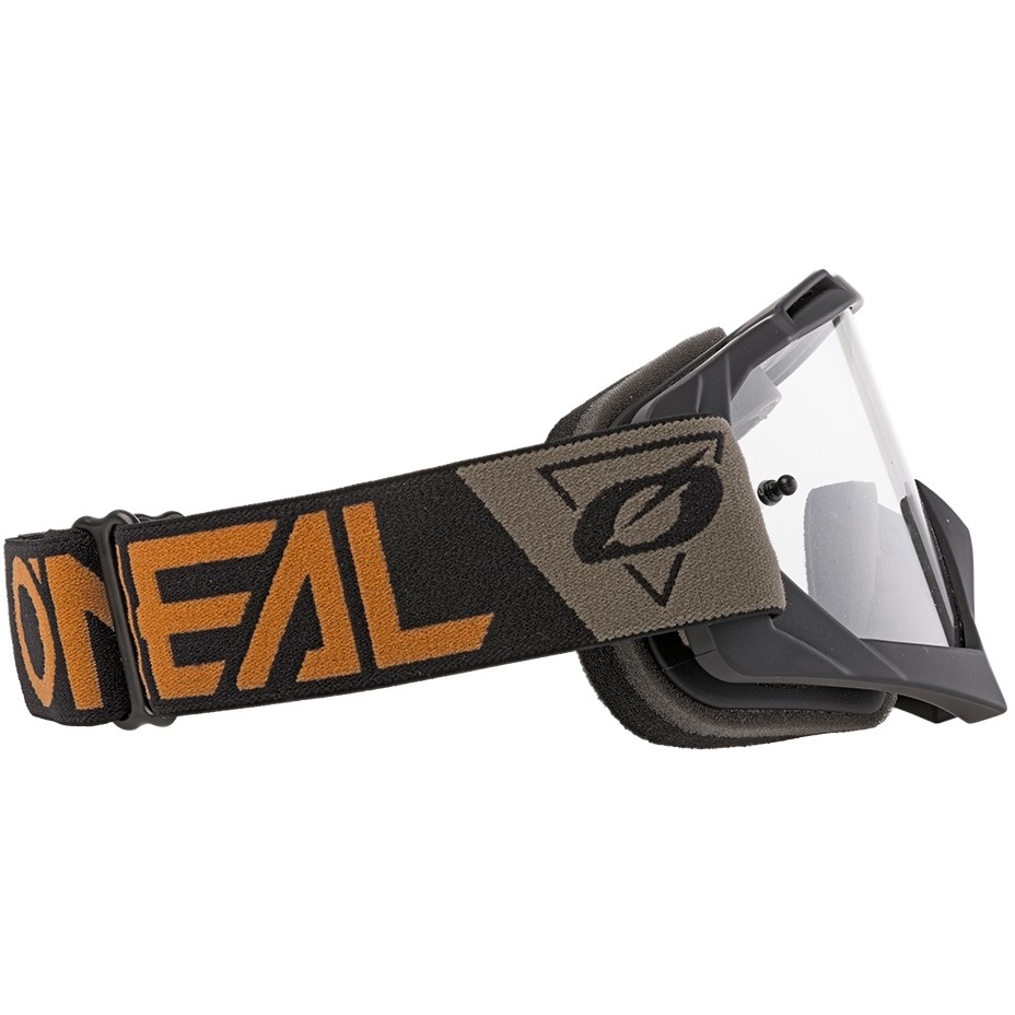 Occhiali Moto Cross Enduro Oneal B 10 Gogglepeedmetal Nero Marrone  Clear