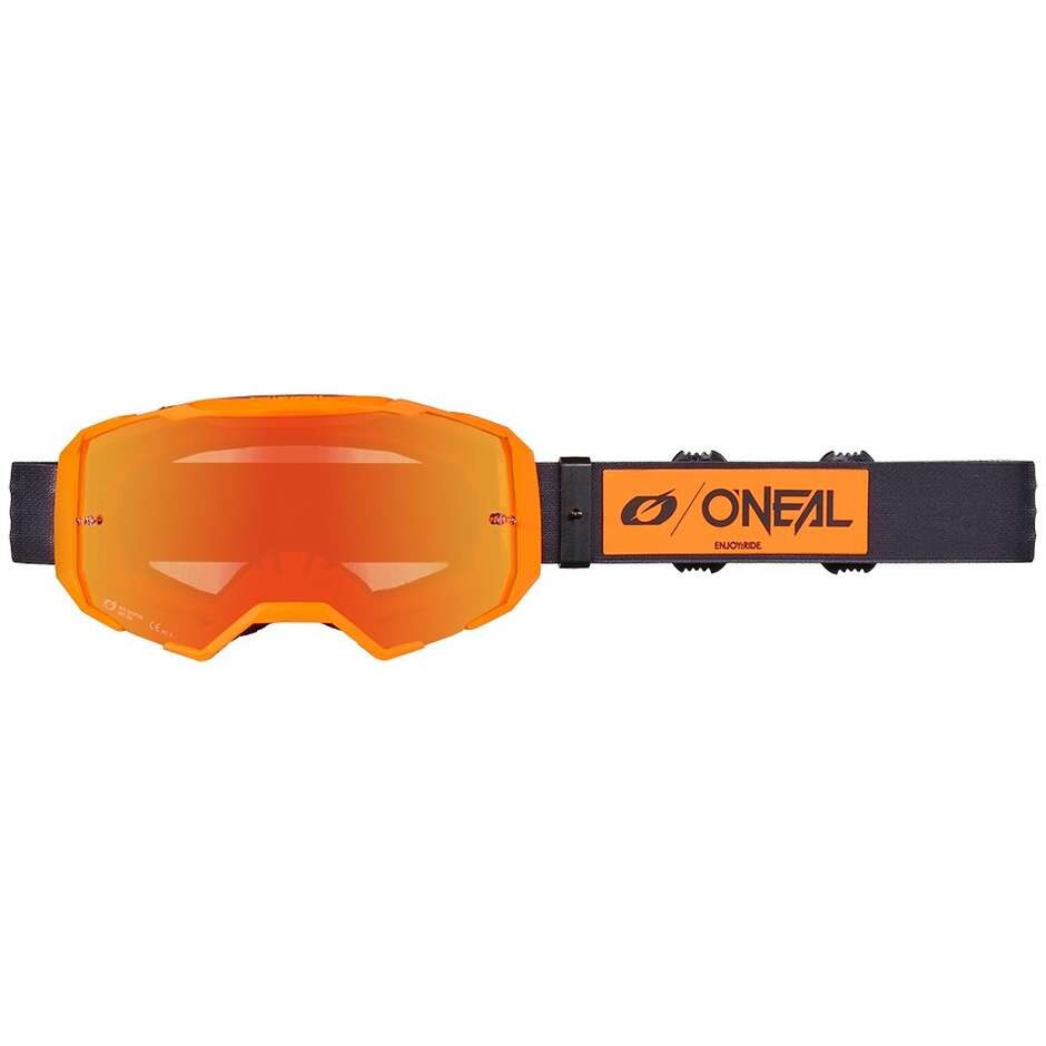 Occhiali Moto Cross Enduro Oneal B-22 CORE Nero Arancione