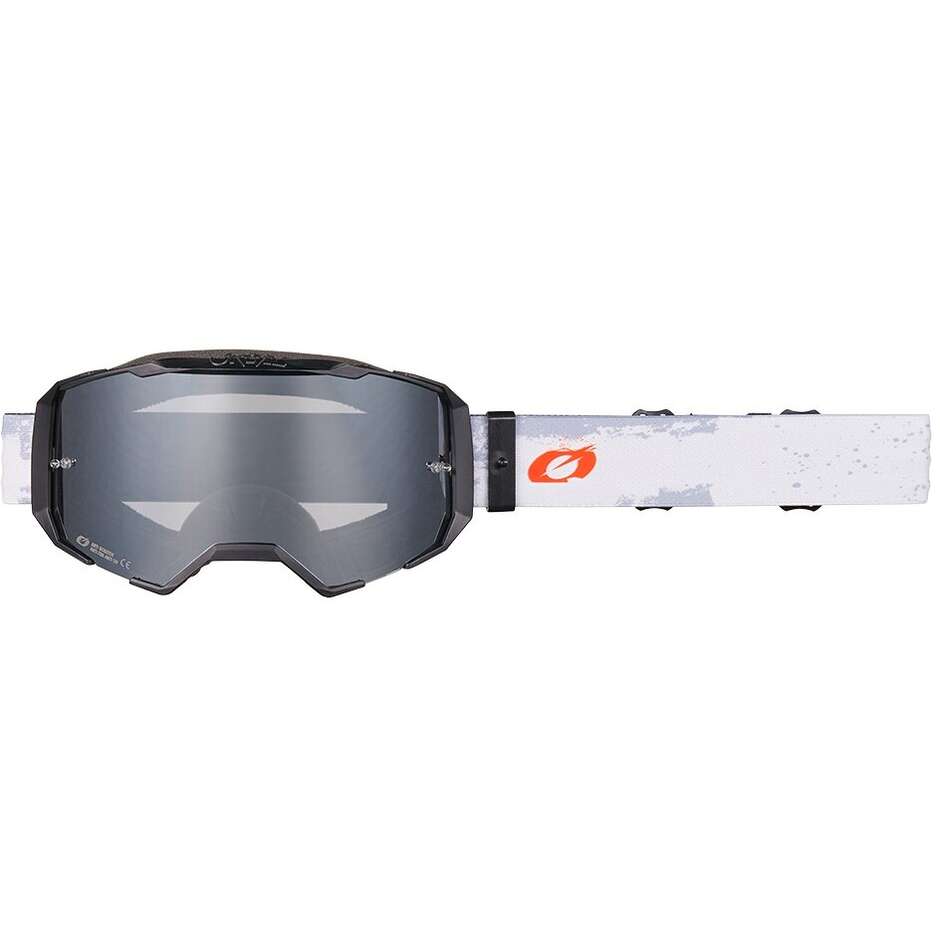 Occhiali Moto Cross Enduro Oneal B-22 PAINT Bianco Nero