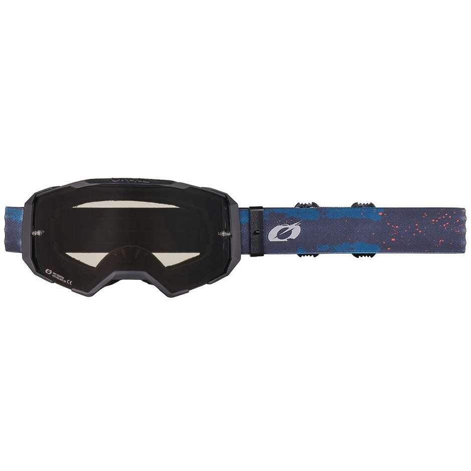 Occhiali Moto Cross Enduro Oneal B-22 PAINT Blu Arancione