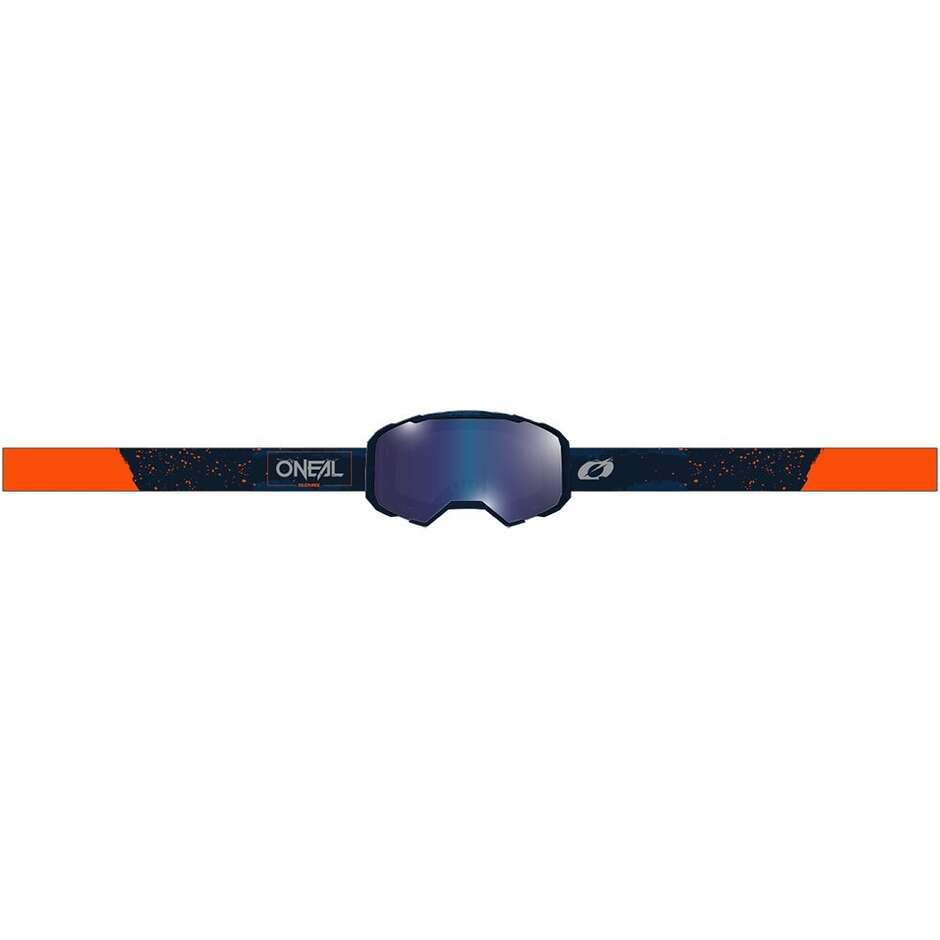 Occhiali Moto Cross Enduro Oneal B-22 PAINT Blu Arancione