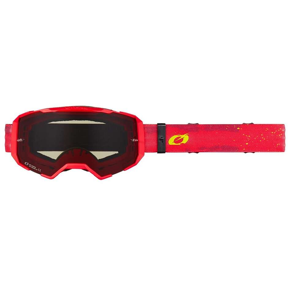 Occhiali Moto Cross Enduro Oneal B-22 PAINT Rosso Giallo