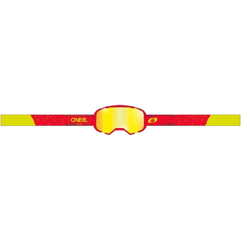 Occhiali Moto Cross Enduro Oneal B-22 PAINT Rosso Giallo