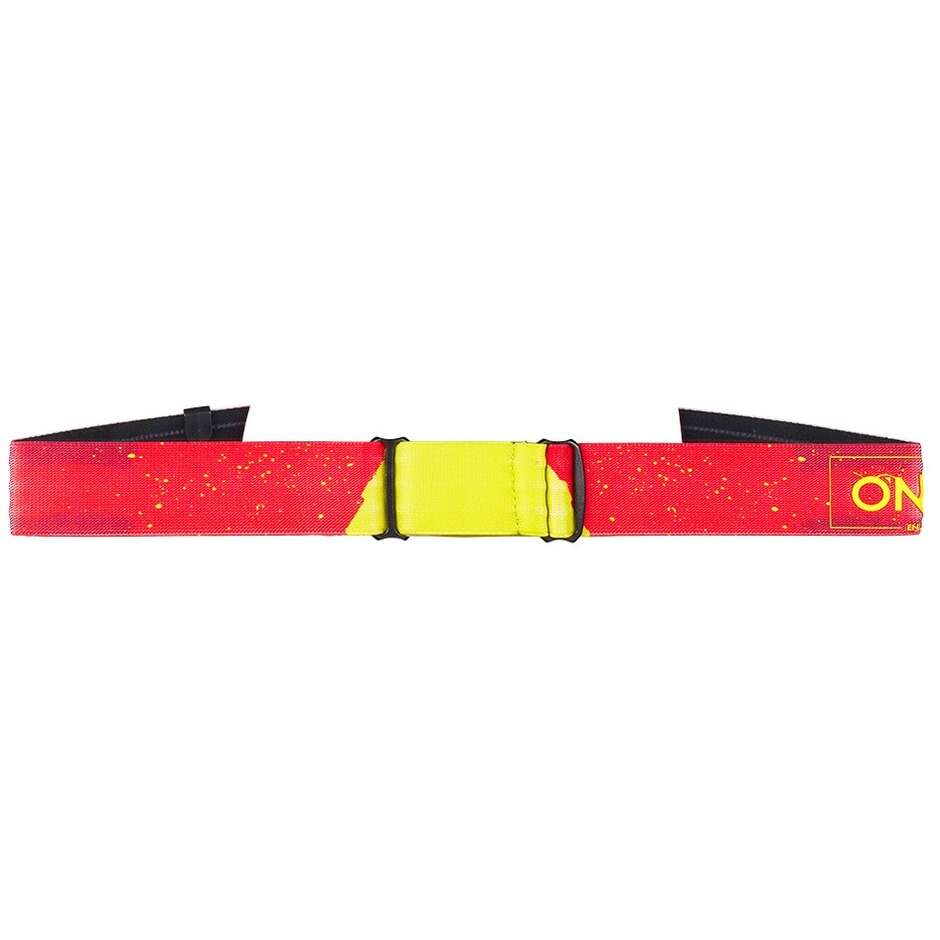 Occhiali Moto Cross Enduro Oneal B-22 PAINT Rosso Giallo