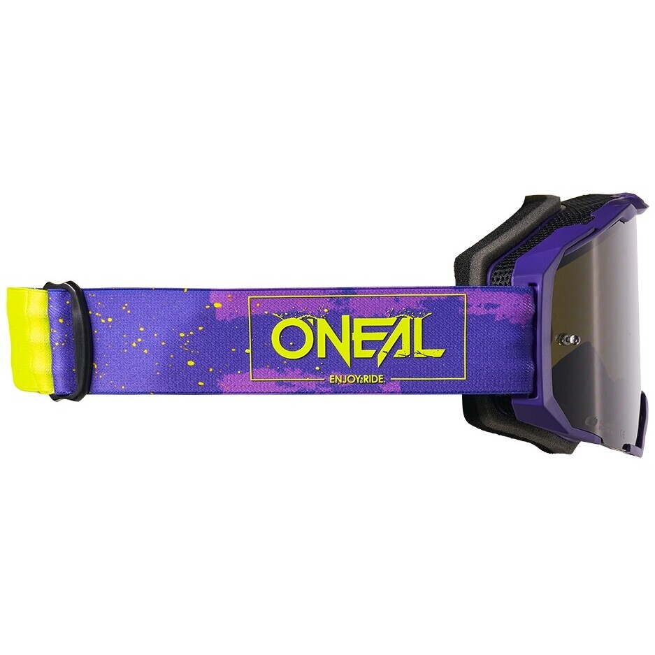 Occhiali Moto Cross Enduro Oneal B-22 PAINT Viola Giallo