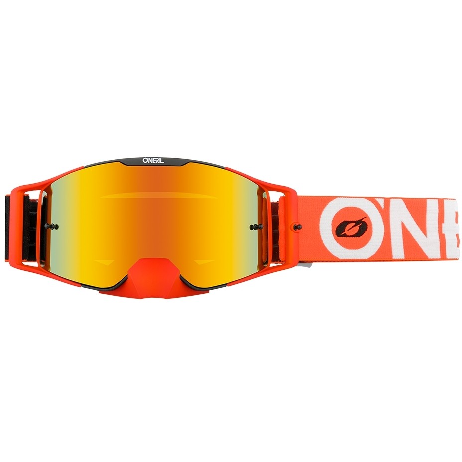 Occhiali Moto Cross Enduro Oneal B 30 Goggle Bold Nero Arancio   Radium Rosso