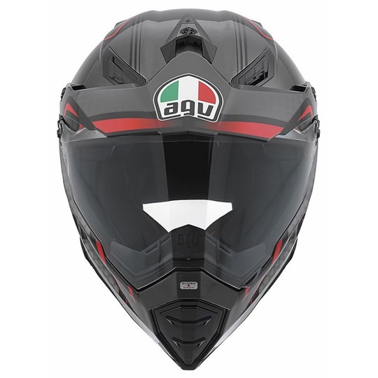 Off-road Motorcycle Helmet AGV AX-8 Dual Multi Evo GT Black red gunmetal