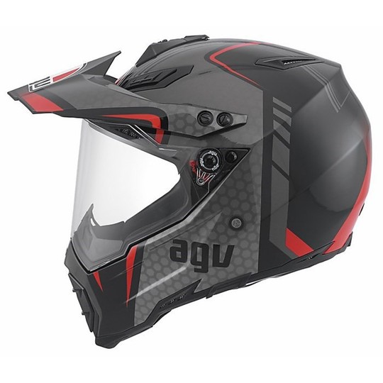 Off-road Motorcycle Helmet AGV AX-8 Dual Multi Evo GT Black red gunmetal