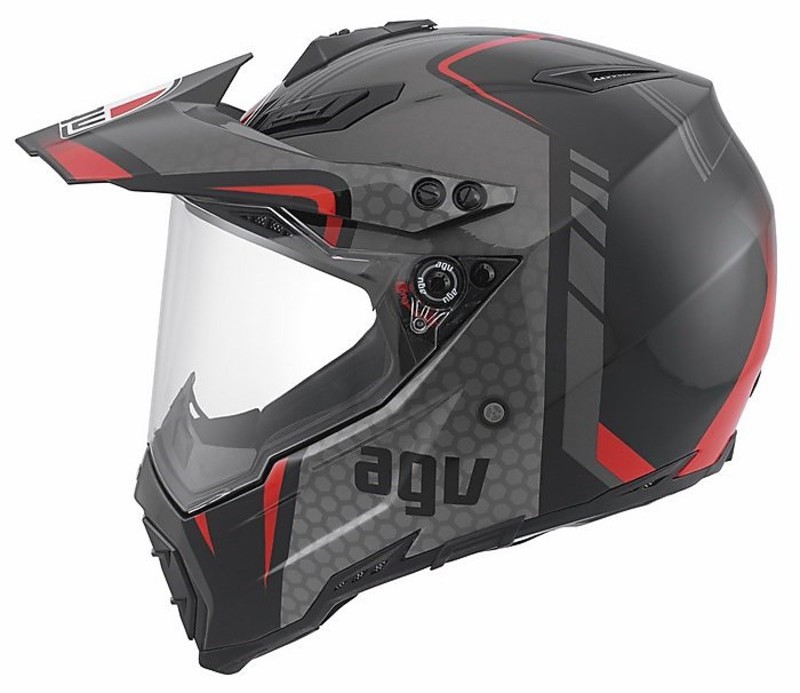 Off-road Motorcycle Helmet AGV AX-8 Dual Multi Evo GT Black red ...
