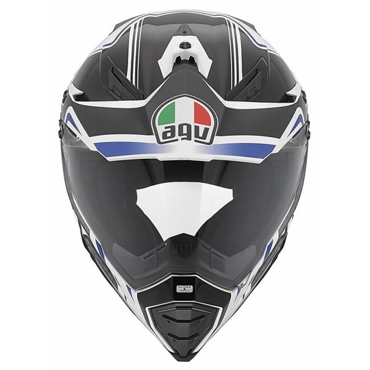 Off-road Motorcycle Helmet AGV AX-8 Dual Multi Evo GT gunmetal blue white