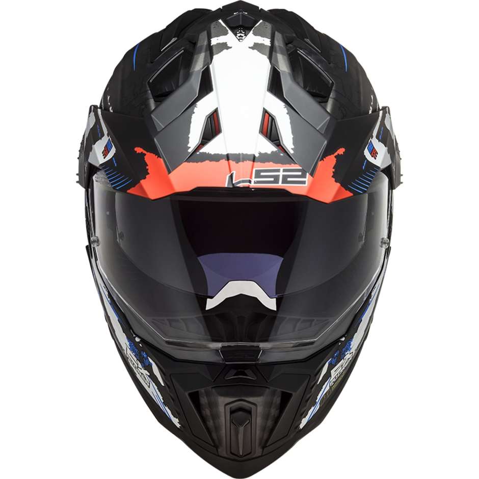 Off Road Motorcycle Tourism Helmet In Carbon Ls2 MX701 EXPLORER C EXTEND Matt Red