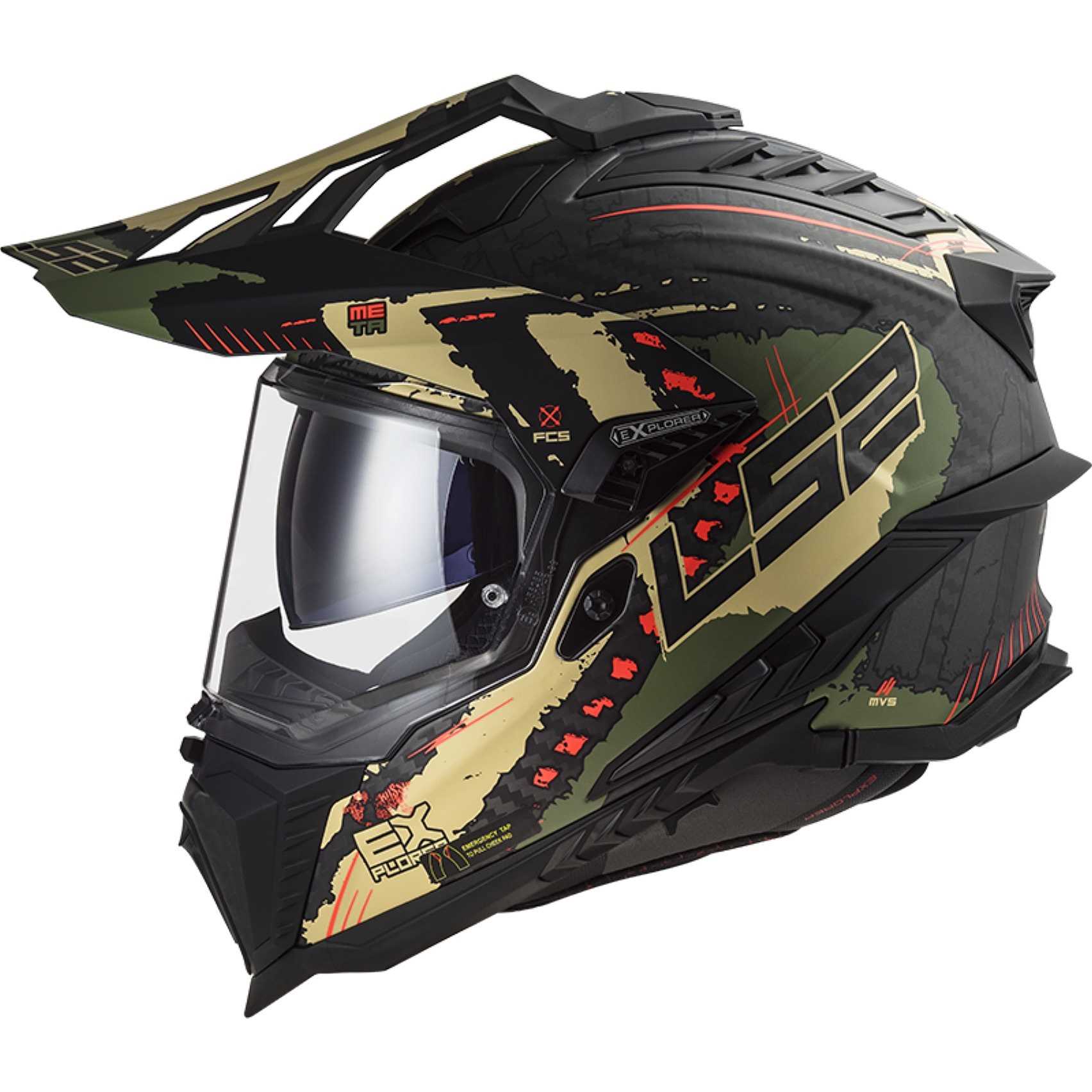 Casco LS2 MX701 EXPLORER ALTER MATT BLACK/ FLUO ORANGE