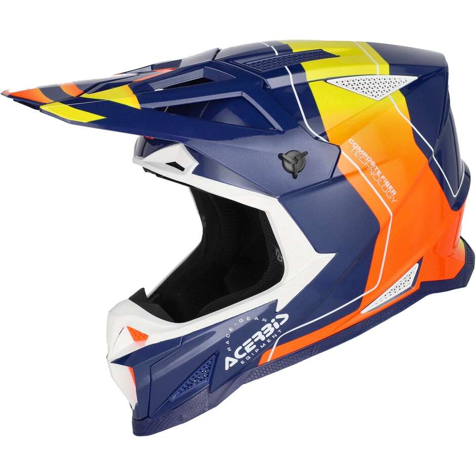 OFFROAD T711 Blue Orange Cross Motorcycle Helmet