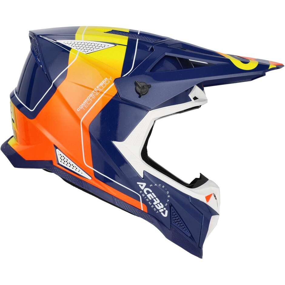OFFROAD T711 Blue Orange Cross Motorcycle Helmet