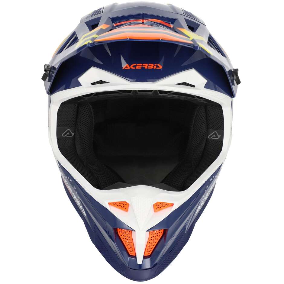 OFFROAD T711 Blue Orange Cross Motorcycle Helmet