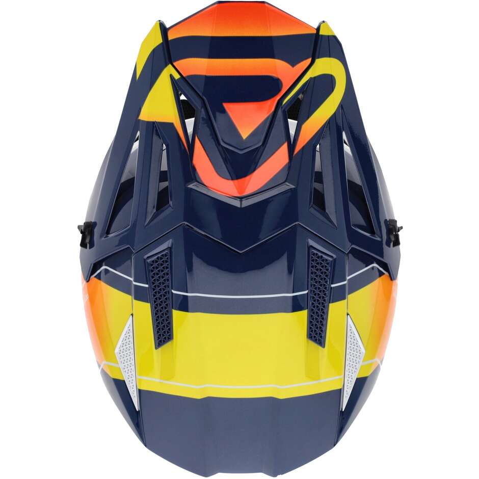 OFFROAD T711 Blue Orange Cross Motorcycle Helmet