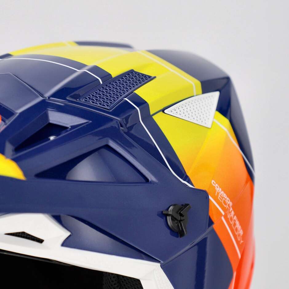 OFFROAD T711 Blue Orange Cross Motorcycle Helmet