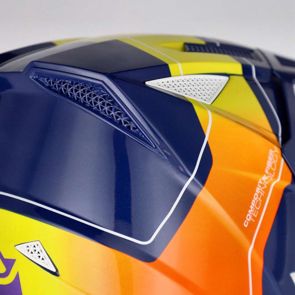 OFFROAD T711 Blue Orange Cross Motorcycle Helmet