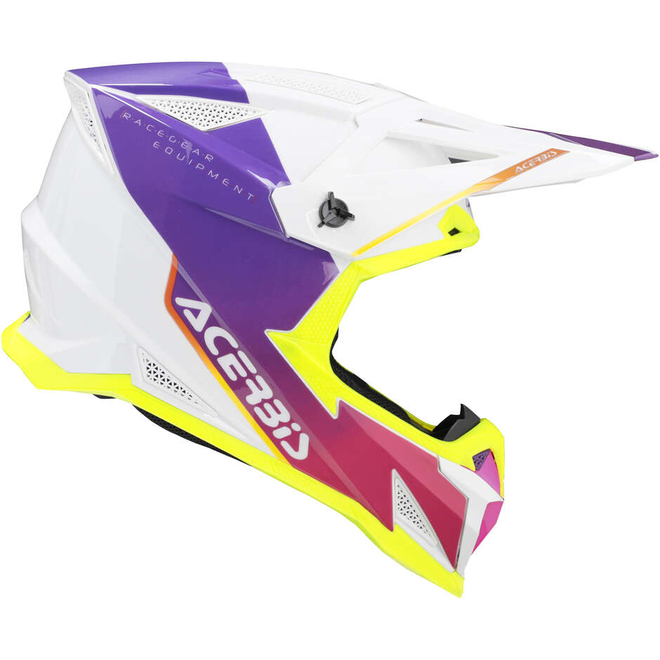 OFFROAD T711 Weiß/Lila Moto Cross Helm