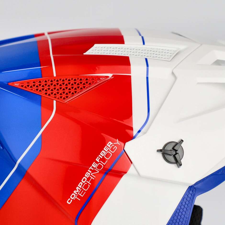 OFFROAD T711 Weiß Rot Blau Cross Motorradhelm