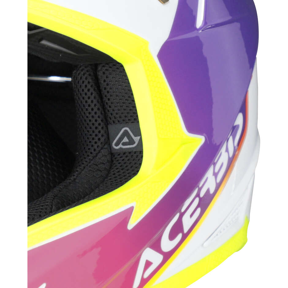 OFFROAD T711 White/Purple Moto Cross Helmet