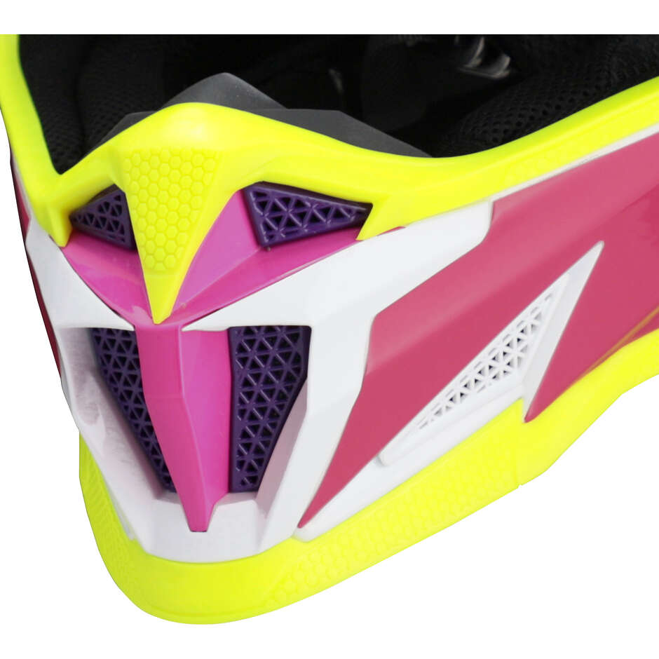 OFFROAD T711 White/Purple Moto Cross Helmet